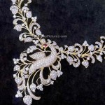 Designer diamond peacock necklace