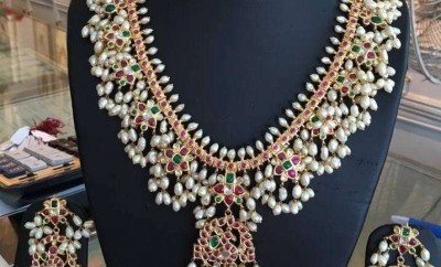 Guttapusalu Haram Online with Gold and Pearls - Jewellery Designs