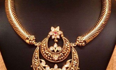 double chandbali pendant traditional gold jewellery designs