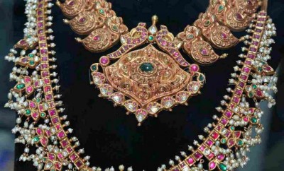 indian pearl necklace designs in gutta pusalu model