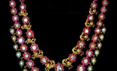 two step ruby necklace indian jewellery