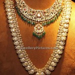 Polki Haram Designs with Matching Necklace