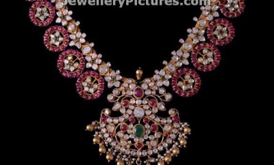 ruby diamond necklace by vasundhara diamonds