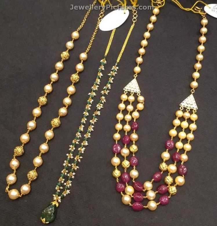 South Sea Pearls Chain Designs Latest Collection - Jewellery Designs