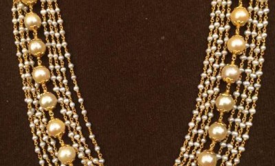 indian pearl necklace designs in layer design