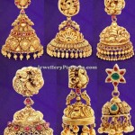 Temple Jhumka Designs by GRT