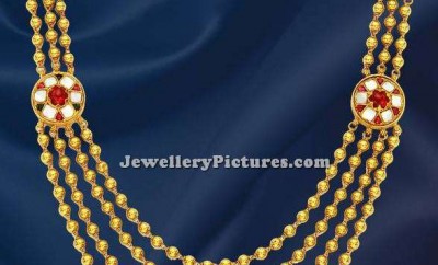 four step gold gundla haram with weight