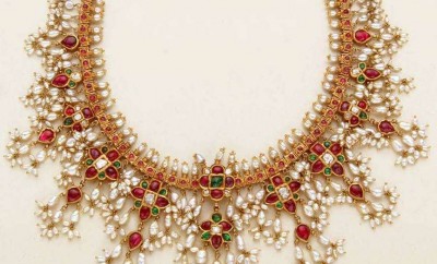 pearl necklace designs in gold